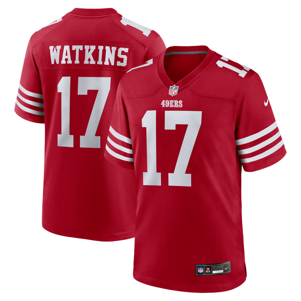 Men's Nike San Francisco 49ers Jordan Watkins Scarlet Team Game NFL Jersey