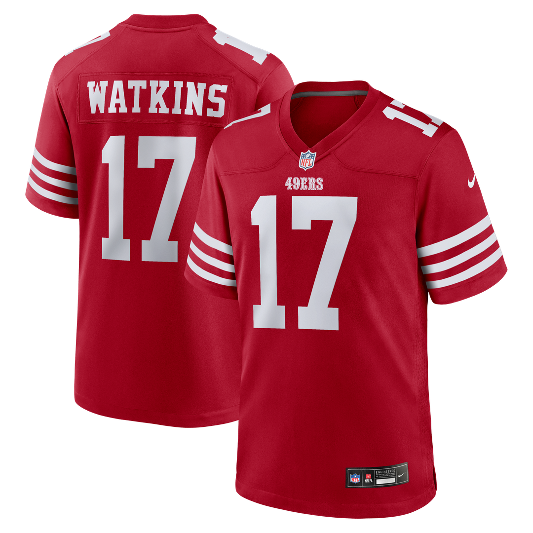 Men's Nike San Francisco 49ers Jordan Watkins Scarlet Team Game NFL Jersey