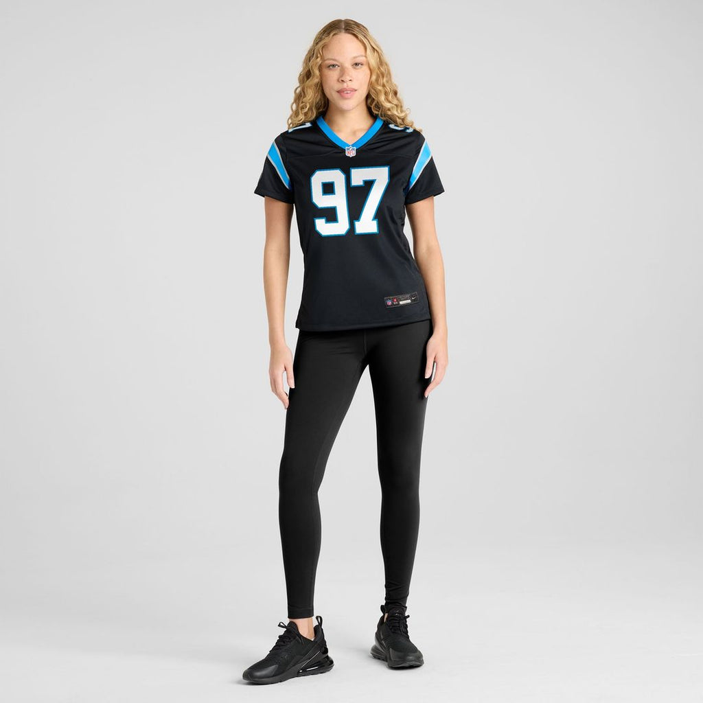 Women's Nike Carolina Panthers Bobby Brown III Black Team Game NFL Jersey