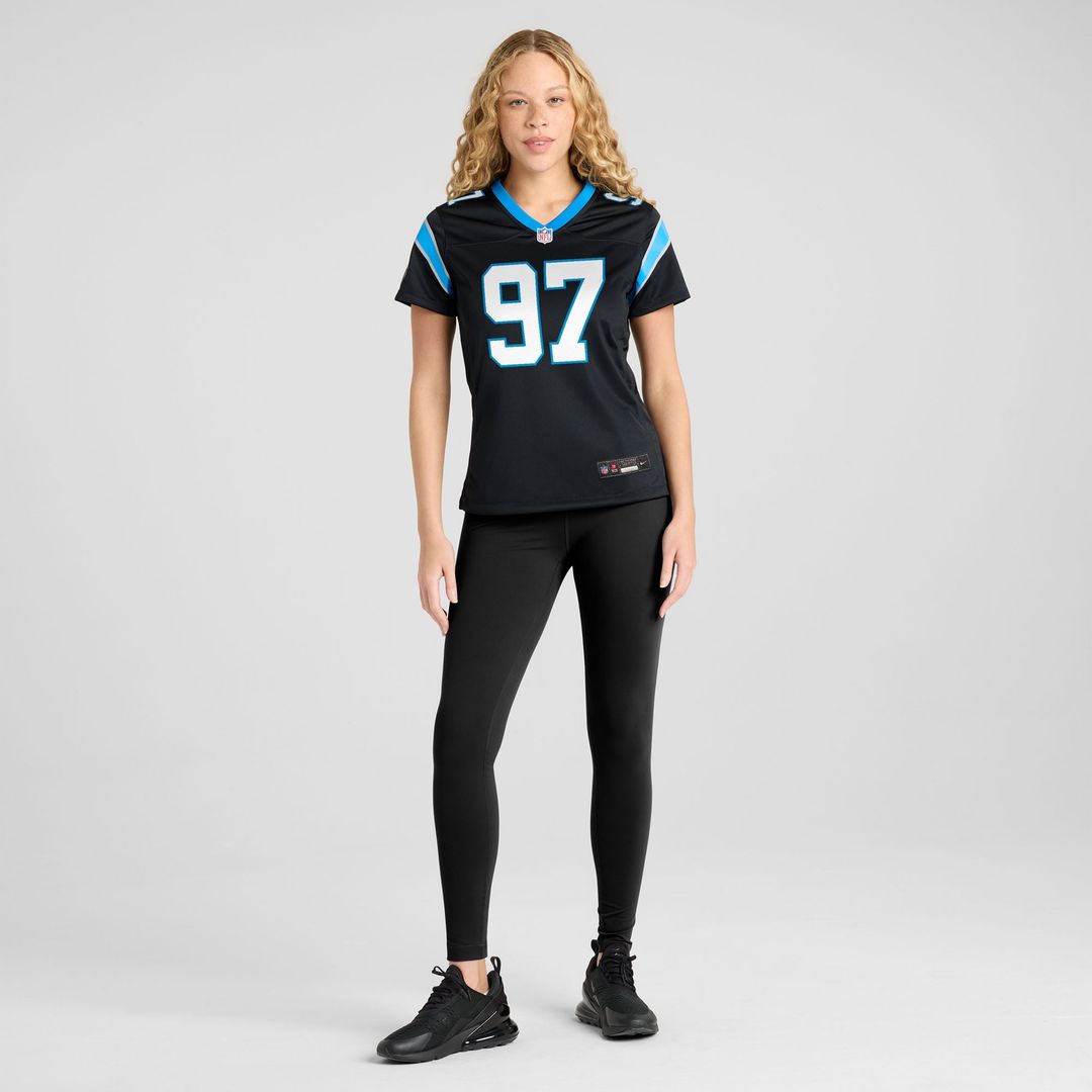 Women's Nike Carolina Panthers Bobby Brown III Black Team Game NFL Jersey