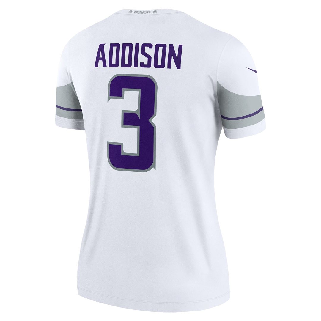 Women's Nike Minnesota Vikings Jordan Addison White Alternate Legend Player NFL Performance Top