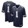 Men's Nike Dallas Cowboys Number 1 Dad Navy Game NFL Jersey