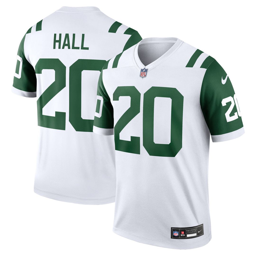 Men's Nike New York Jets Breece Hall White Legend Player NFL Performance Top