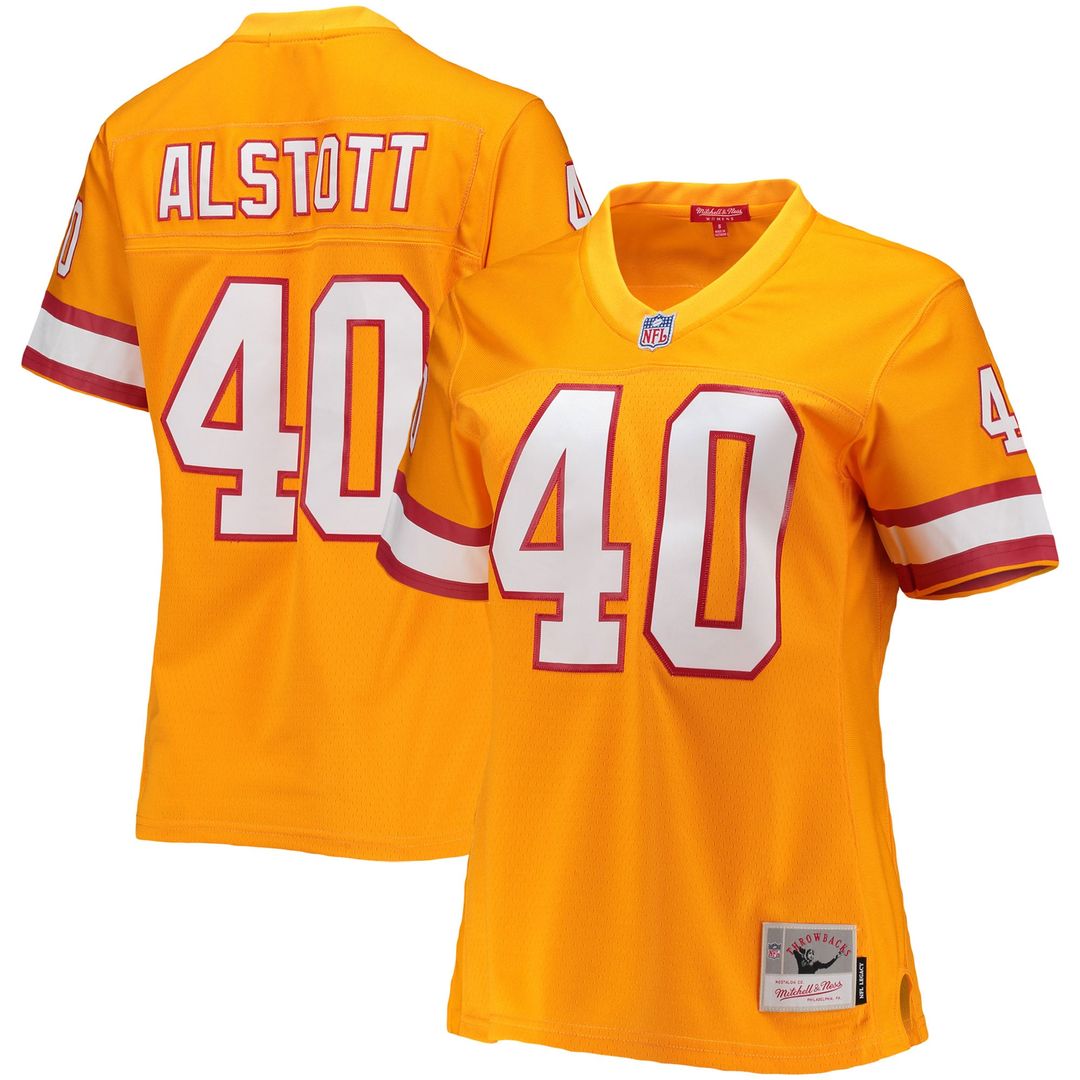 Women's Mitchell & Ness Tampa Bay Buccaneers Mike Alstott Orange Legacy Replica Player NFL Jersey