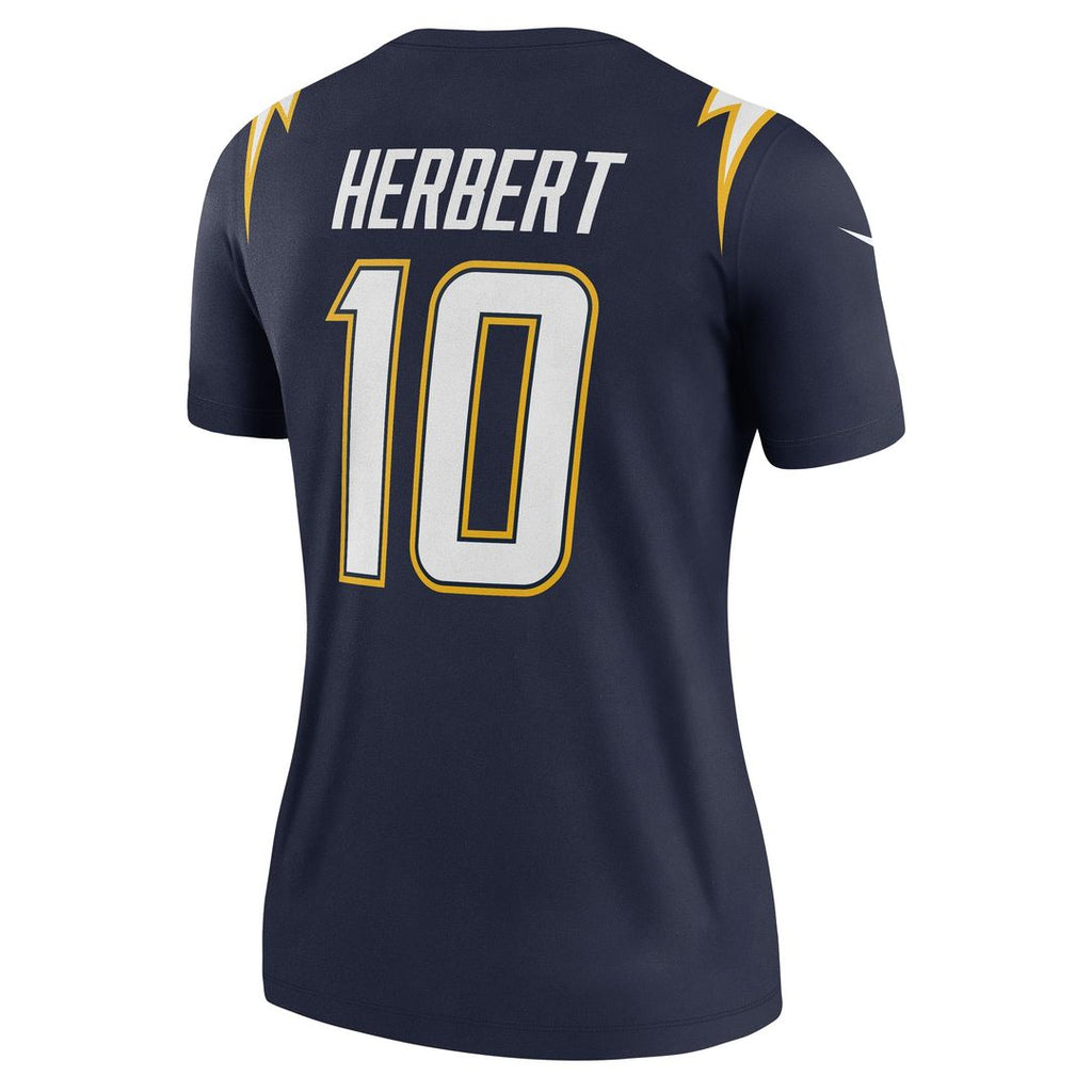 Women's Nike Los Angeles Chargers Justin Herbert Gold Alternate Charger Power Legend Player NFL Performance Top