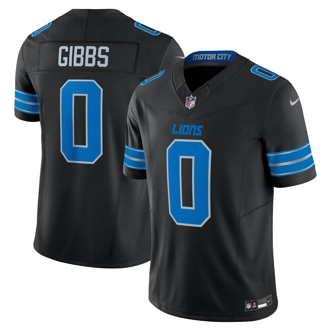 Men's Nike Detroit Lions Jahmyr Gibbs Black 2nd Alternate Vapor F.U.S.E. Limited NFL Jersey