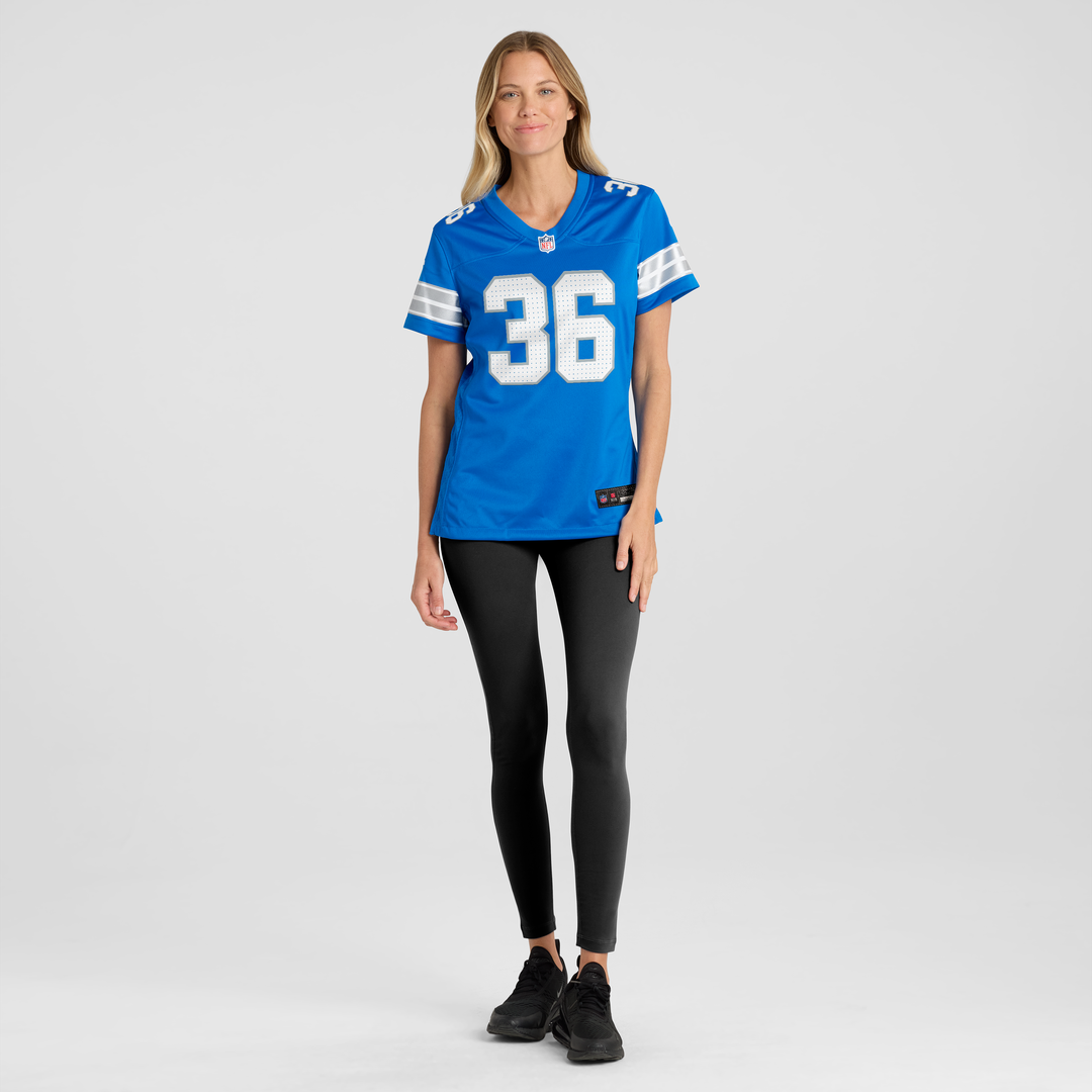 Women's Nike Detroit Lions Chuck Clark Blue Team Game NFL Jersey