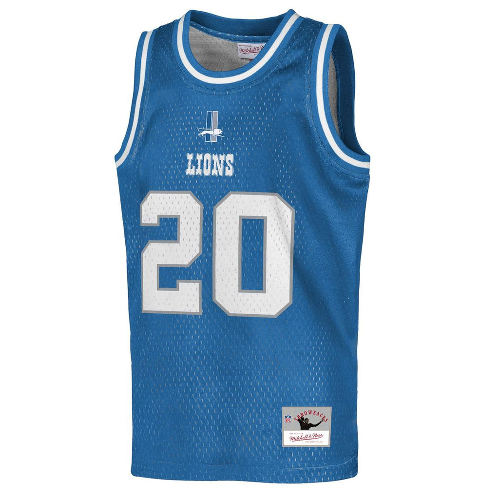 Youth Mitchell & Ness Detroit Lions Barry Sanders Blue Retired Player NFL Basketball Fashion NFL Jersey
