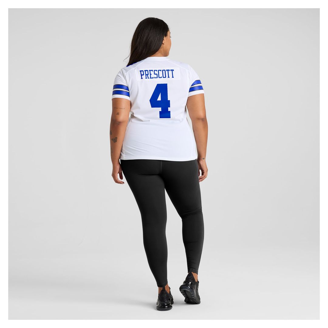 Women's Nike Dallas Cowboys Dak Prescott White Team Game NFL Jersey