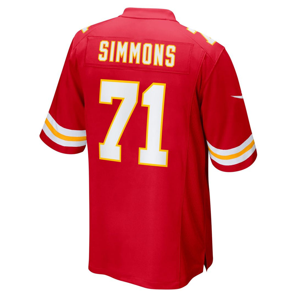 Men's Nike Kansas City Chiefs Josh Simmons Red Team Game NFL Jersey