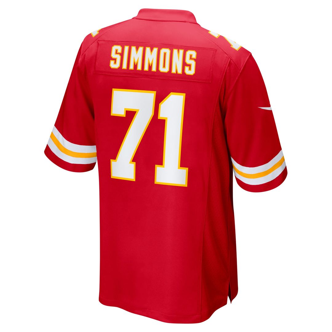 Men's Nike Kansas City Chiefs Josh Simmons Red Team Game NFL Jersey
