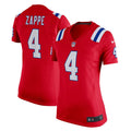 Women's Nike New England Patriots Bailey Zappe Red Team Game NFL Jersey