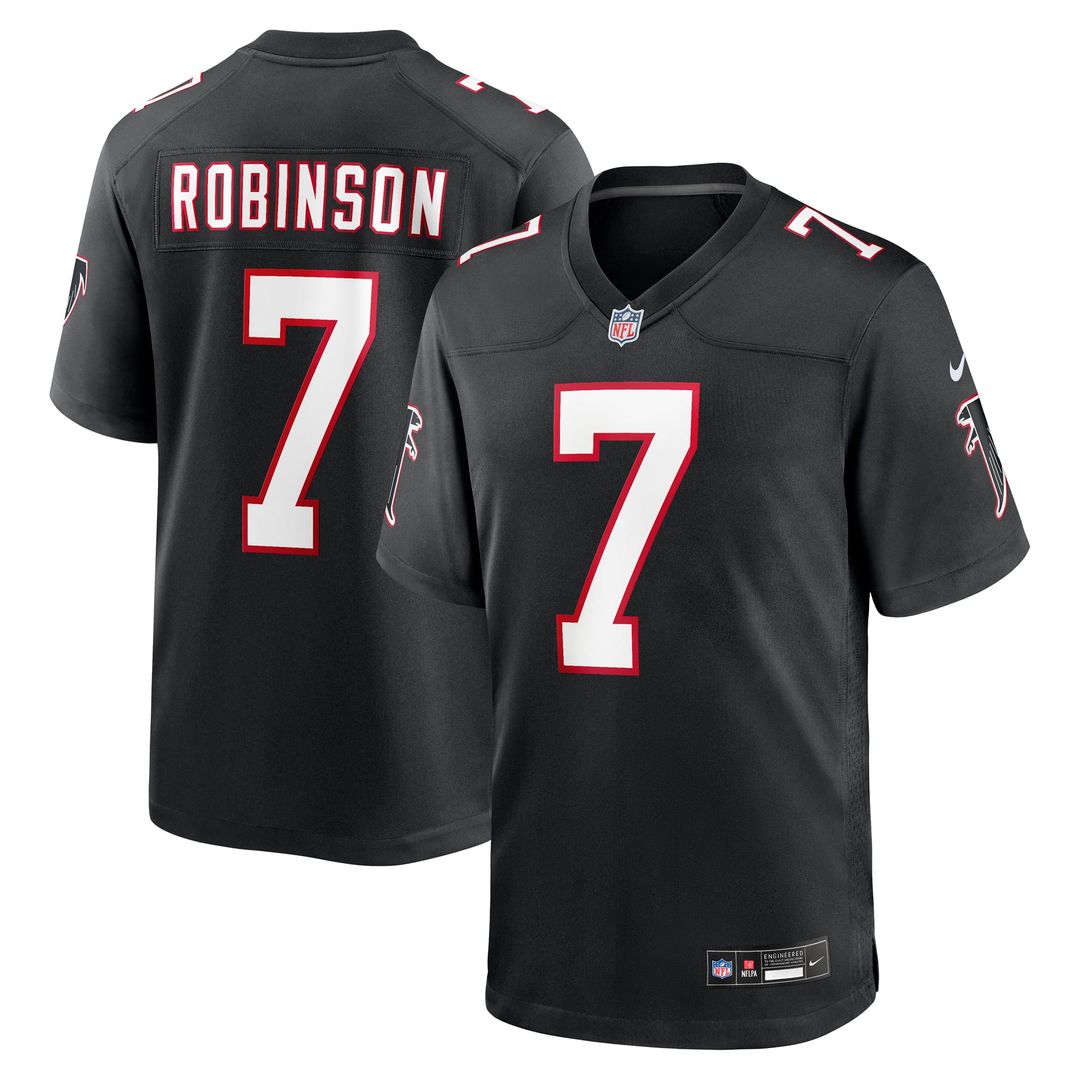Men's Nike Atlanta Falcons Bijan Robinson Black Throwback Game NFL Jersey