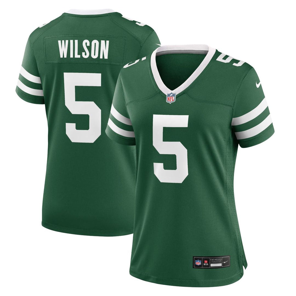 Women's Nike New York Jets Garrett Wilson Legacy Green Game NFL Jersey