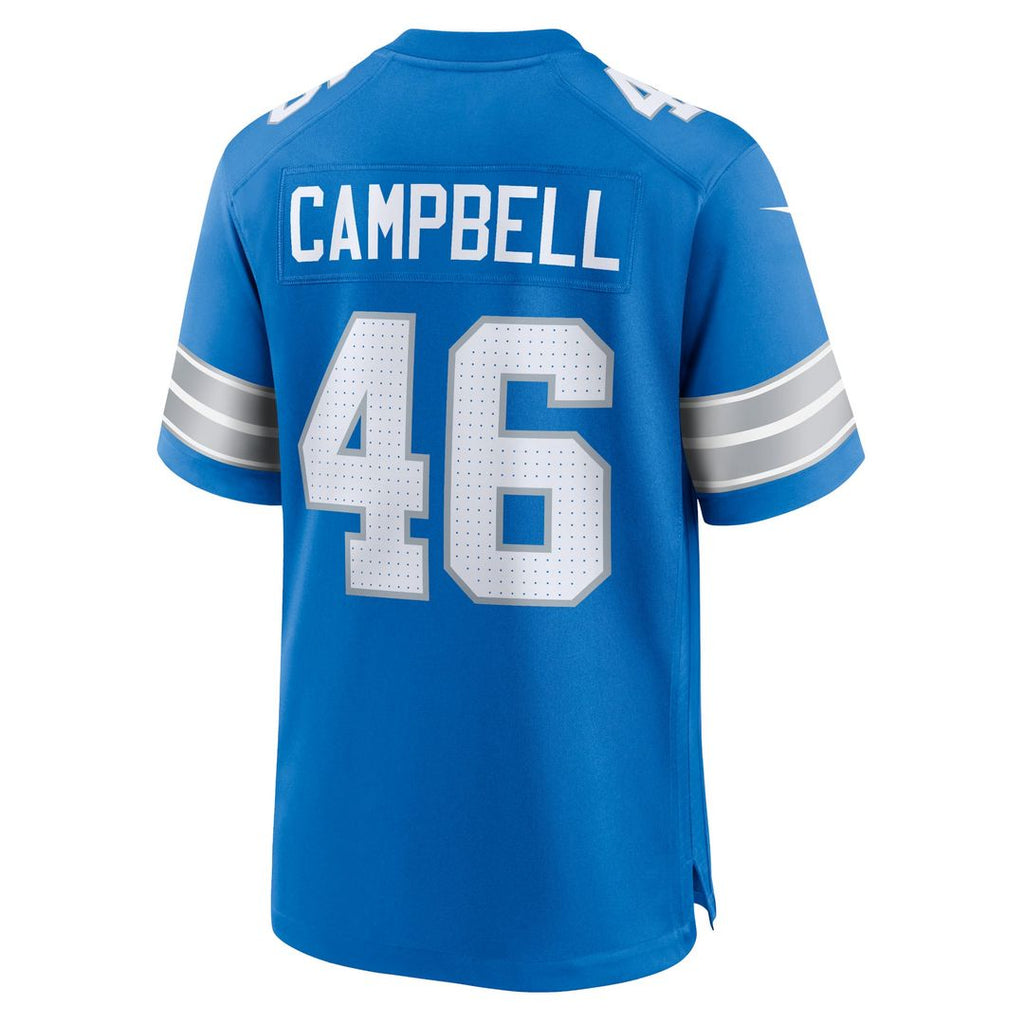 Men's Nike Detroit Lions Jack Campbell Blue Game NFL Jersey