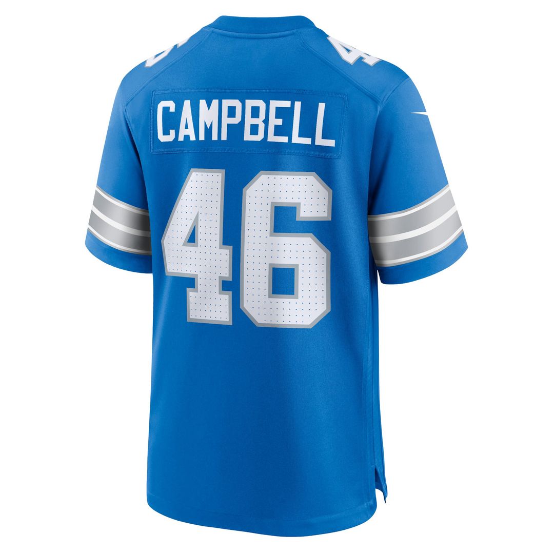 Men's Nike Detroit Lions Jack Campbell Blue Game NFL Jersey