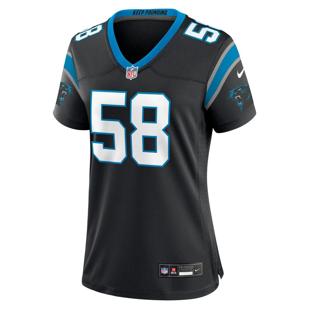 Women's Nike Carolina Panthers Thomas Davis Sr. Black Team Retired Game NFL Jersey