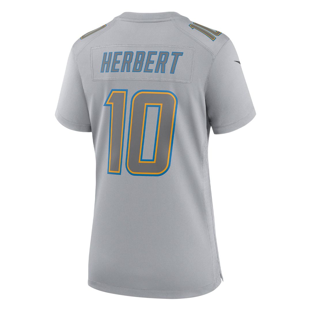 Women's Nike Los Angeles Chargers Justin Herbert Gray Atmosphere Fashion Game NFL Jersey
