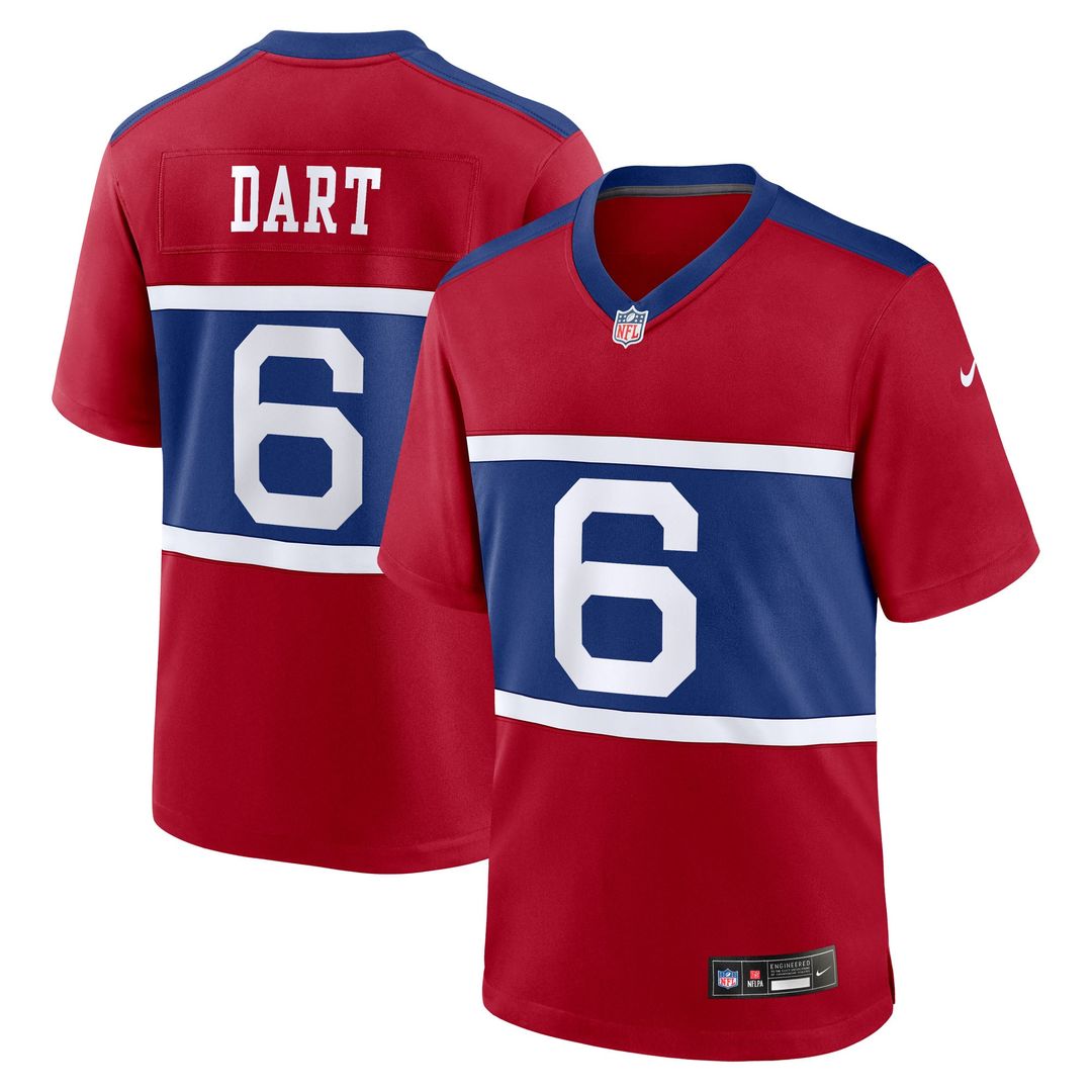 Men's Nike New York Giants Jaxson Dart Royal Team Game NFL Jersey