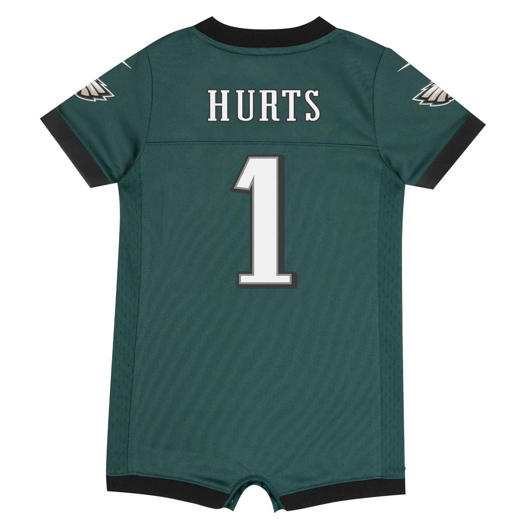 Infant Nike Philadelphia Eagles Jalen Hurts Midnight Green Newborn & Game Romper NFL Jersey