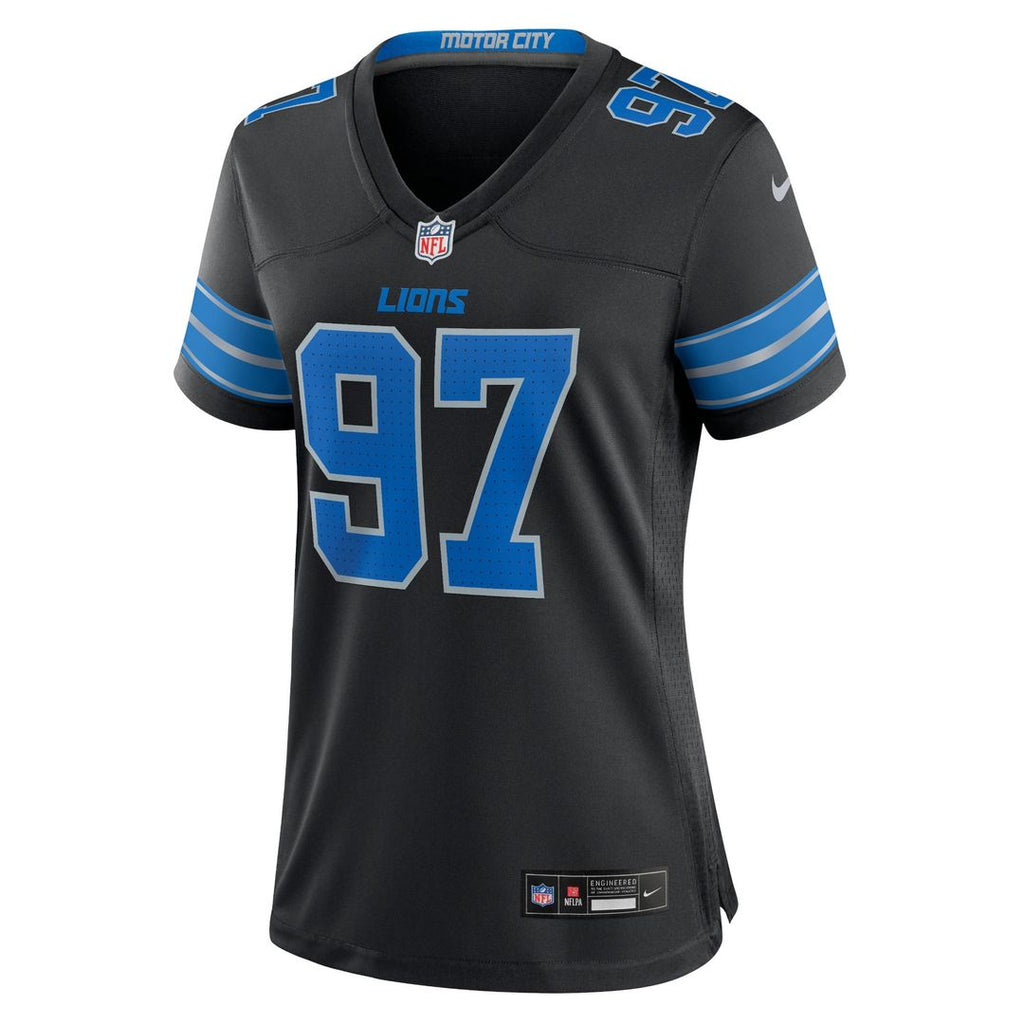 Women's Nike Detroit Lions Aidan Hutchinson Black 2nd Alternate Game NFL Jersey