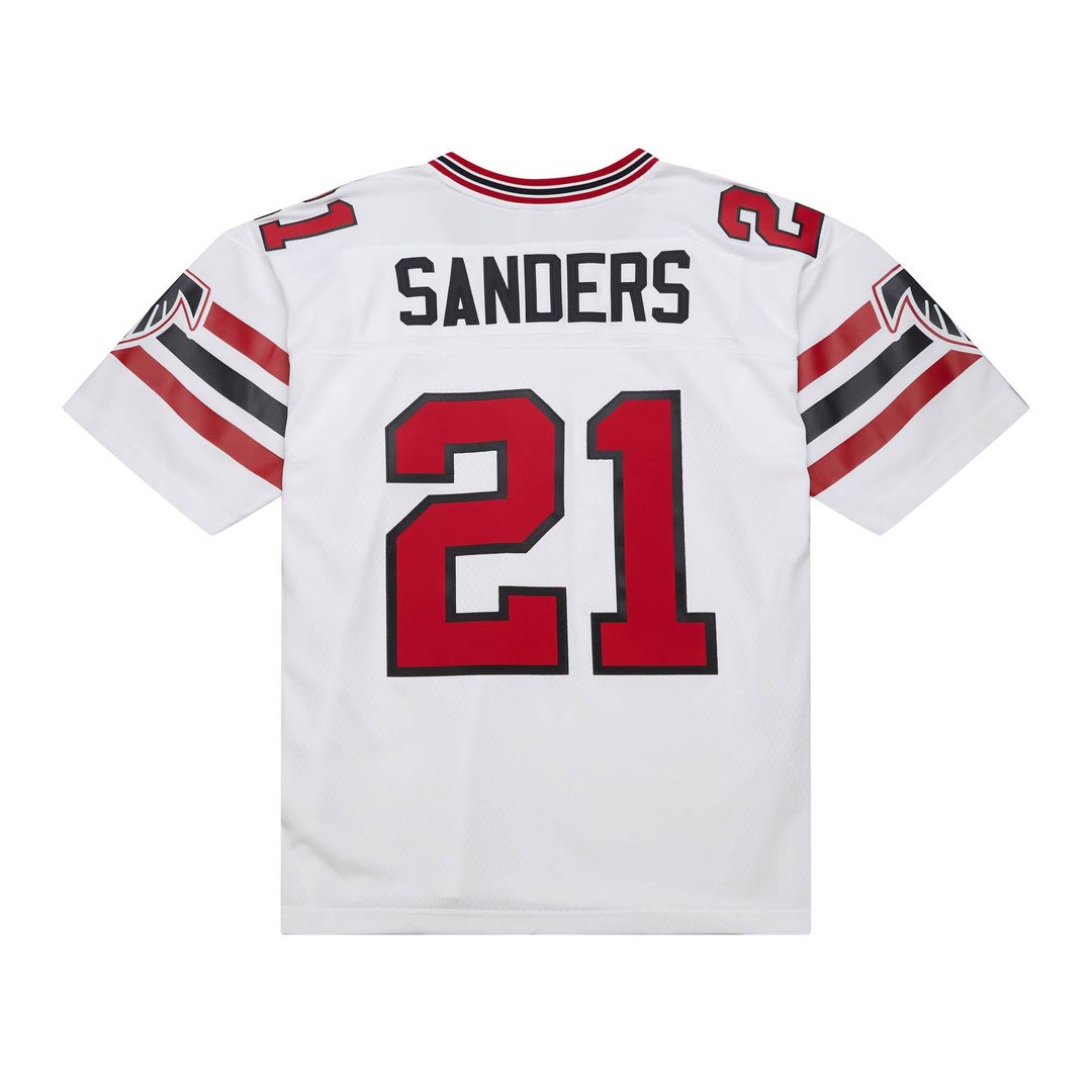 Men's Mitchell & Ness Atlanta Falcons Deion Sanders White 1989 Legacy Replica NFL Jersey