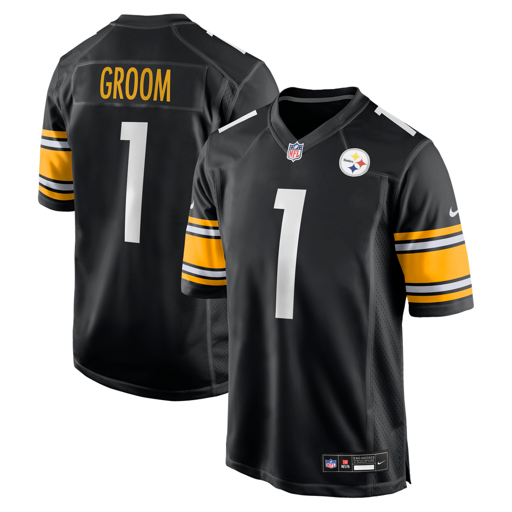 Men's Nike Pittsburgh Steelers Number 1 Groom Black Game NFL Jersey