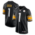 Men's Nike Pittsburgh Steelers Number 1 Groom Black Game NFL Jersey