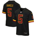 Youth Nike Washington Commanders Jayden Daniels Black Hail Raiser Alternate Game NFL Jersey