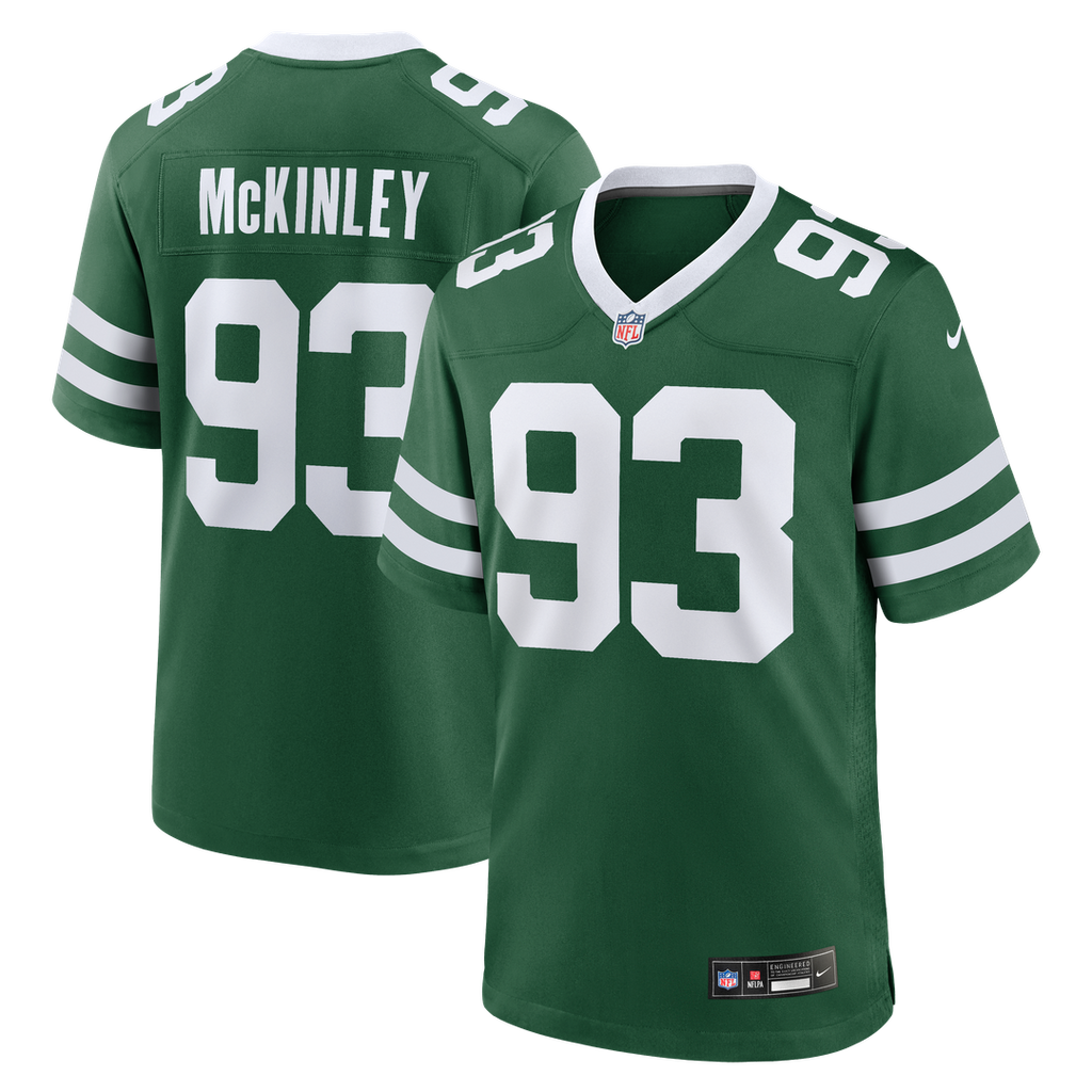Men's Nike New York Jets Takk McKinley Legacy Green Team Game NFL Jersey