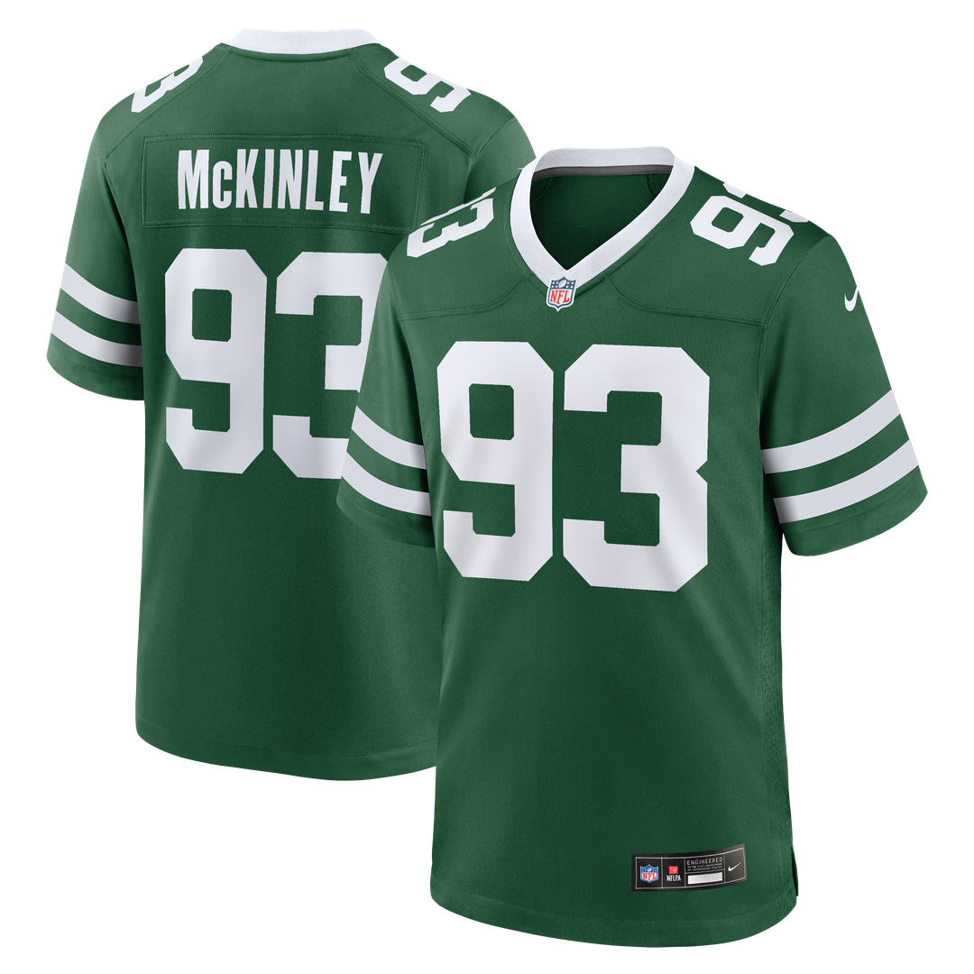 Men's Nike New York Jets Takk McKinley Legacy Green Team Game NFL Jersey