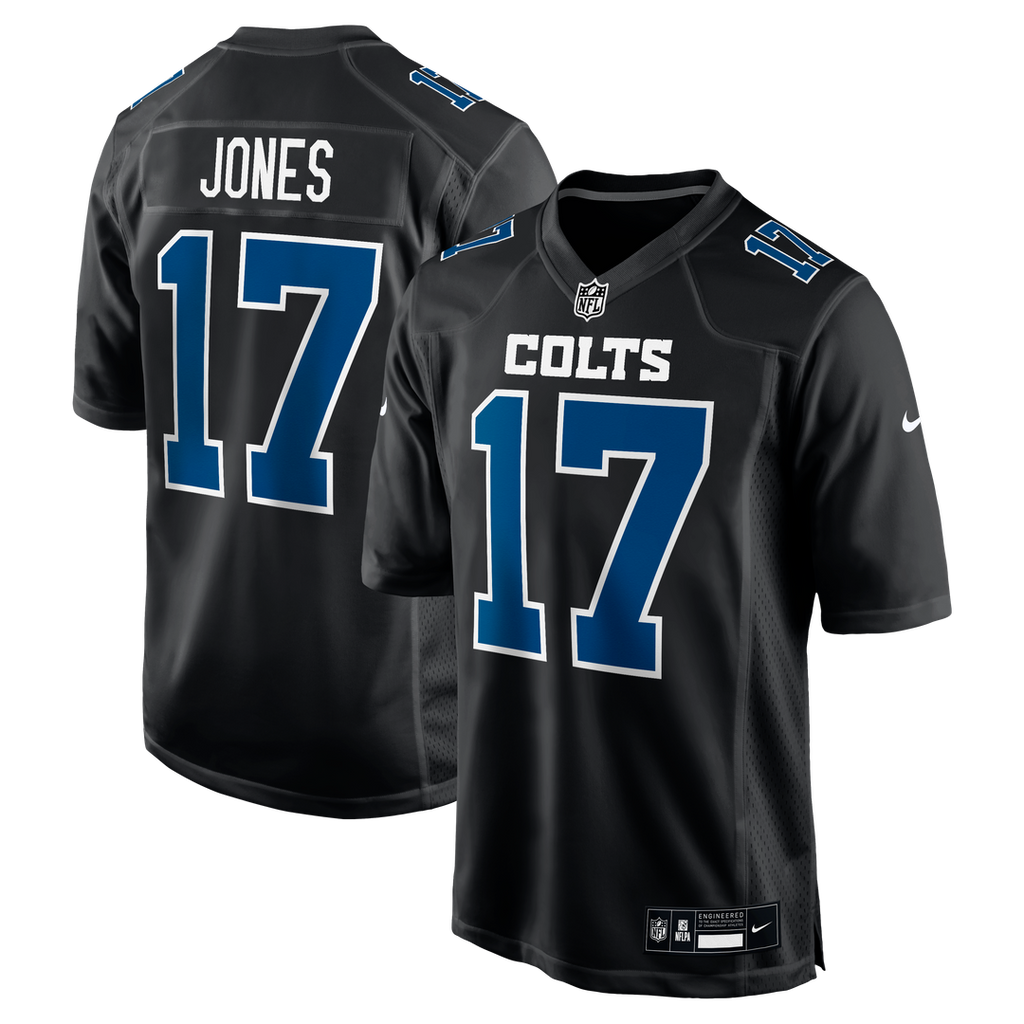 Men's Nike Indianapolis Colts Daniel Jones Carbon Black Fashion Game NFL Jersey