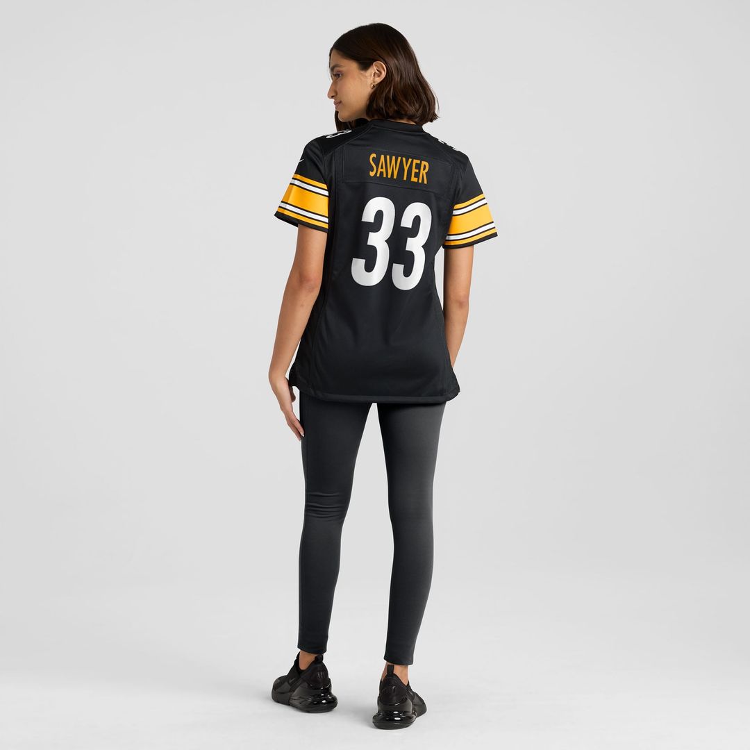 Women's Nike Pittsburgh Steelers Jack Sawyer Black Team Game NFL Jersey