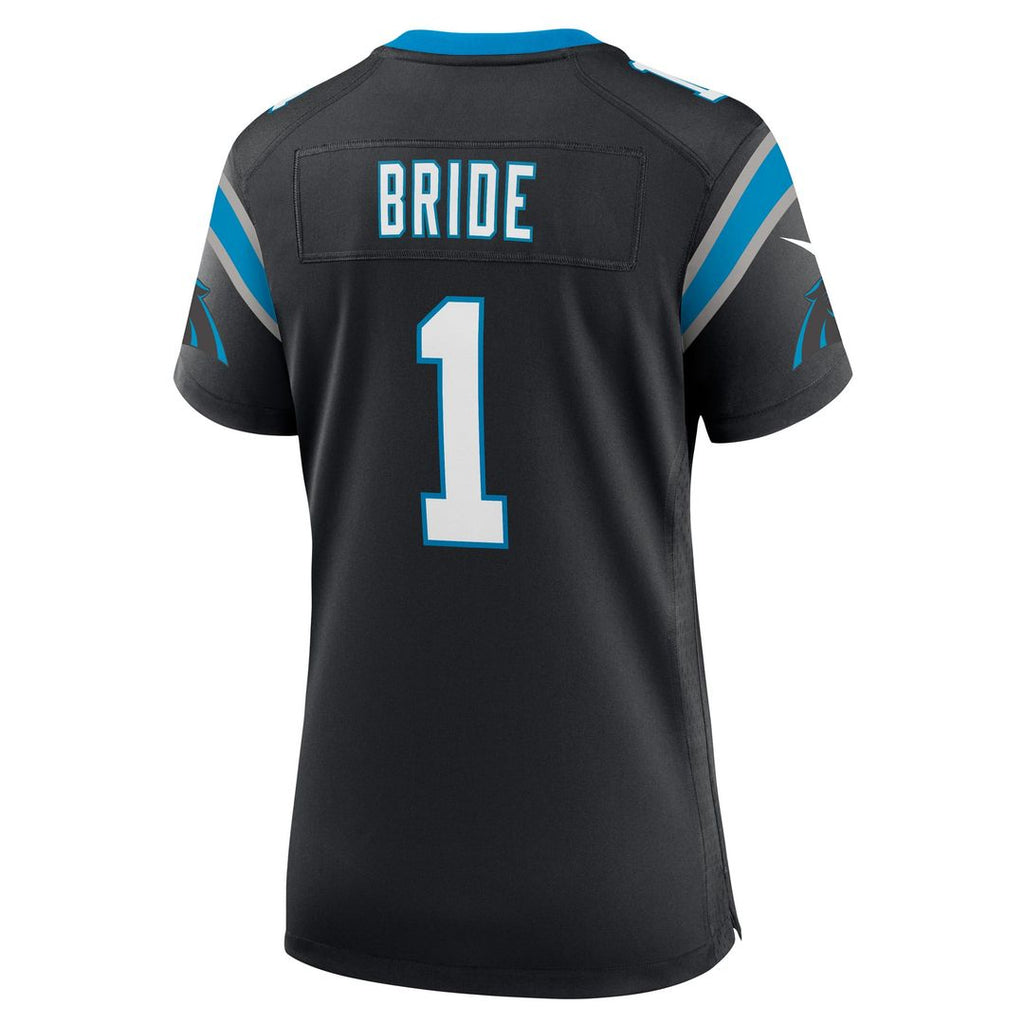 Women's Nike Carolina Panthers Number 1 Bride Black Game NFL Jersey