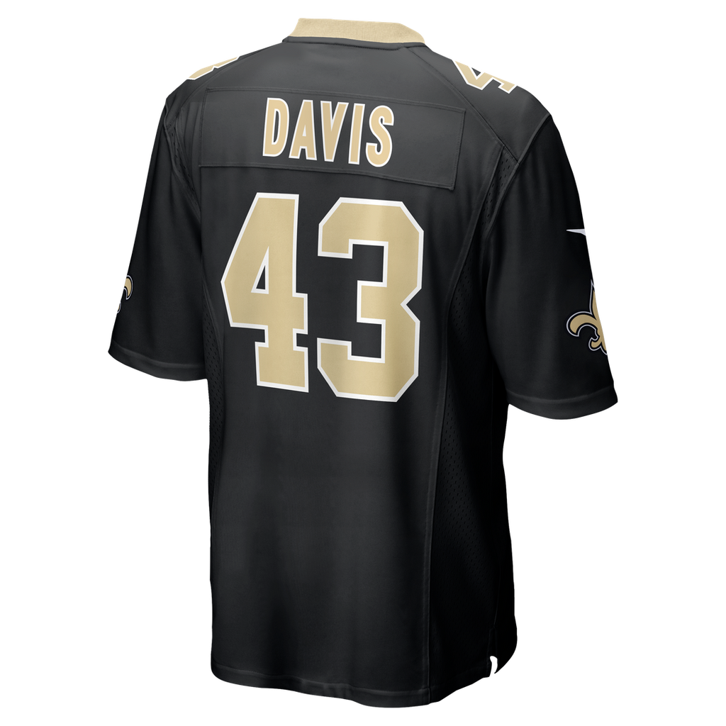 Men's Nike New Orleans Saints Michael Davis Black Team Game NFL Jersey