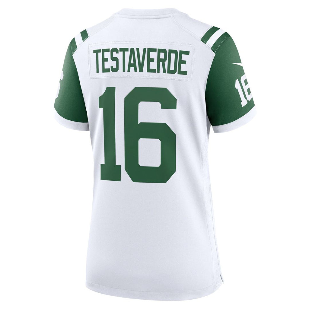 Women's Nike New York Jets Vinny Testaverde White Classic Alternate Retired Player Game NFL Jersey