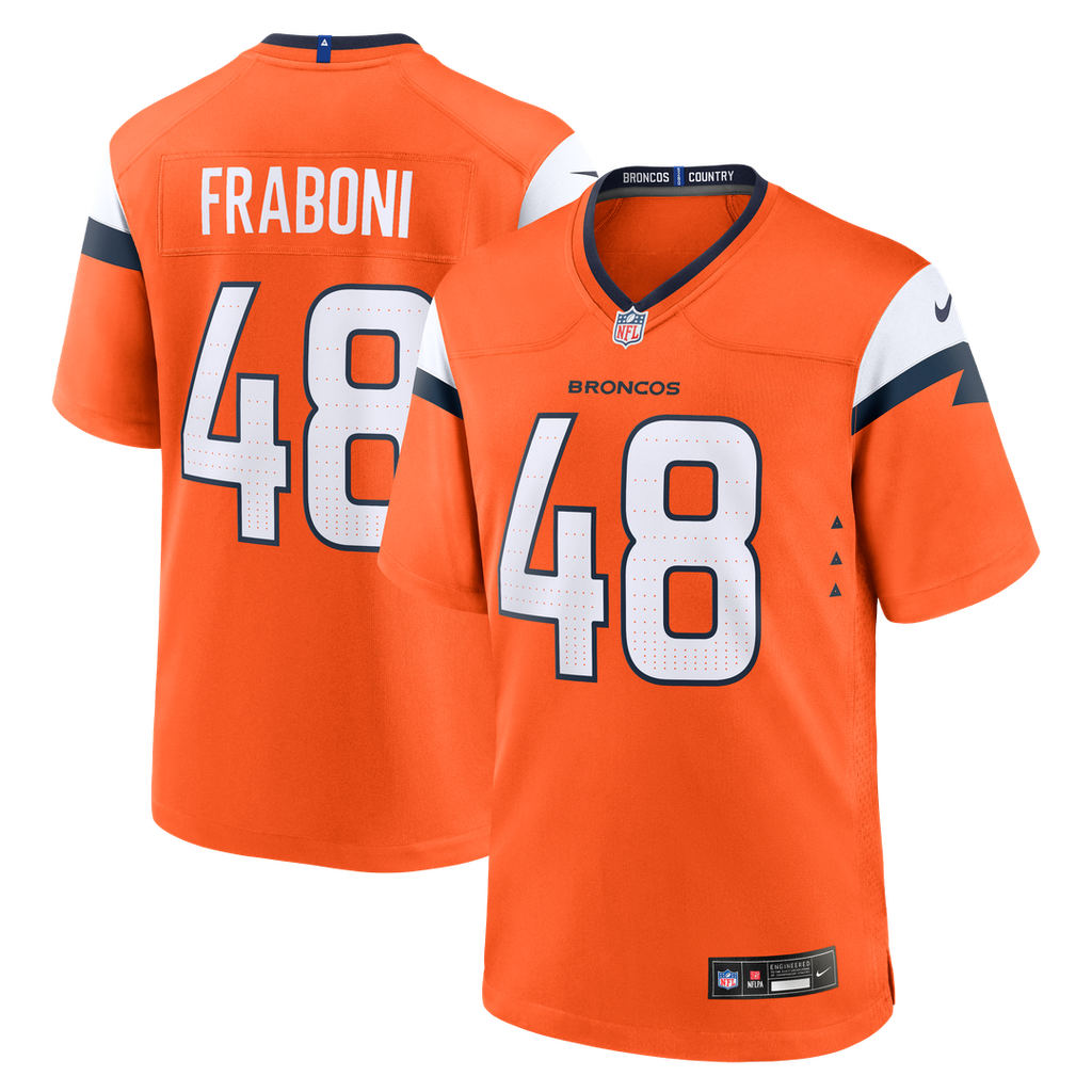 Men's Nike Denver Broncos Mitchell Fraboni Orange Team Game NFL Jersey