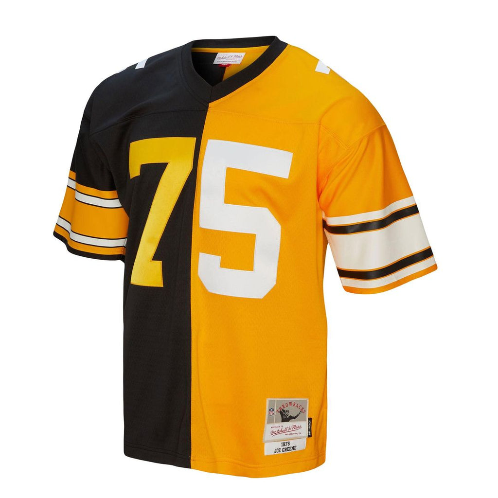Men's Mitchell & Ness Pittsburgh Steelers Joe Greene Black/Gold 1976 Split Legacy Replica NFL Jersey