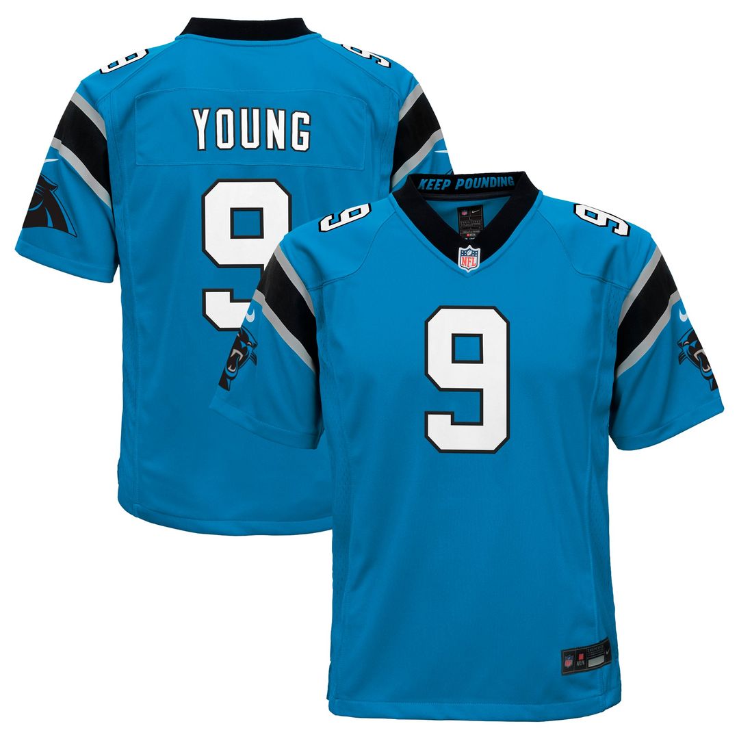 Youth Nike Carolina Panthers Bryce Young Blue Game NFL Jersey