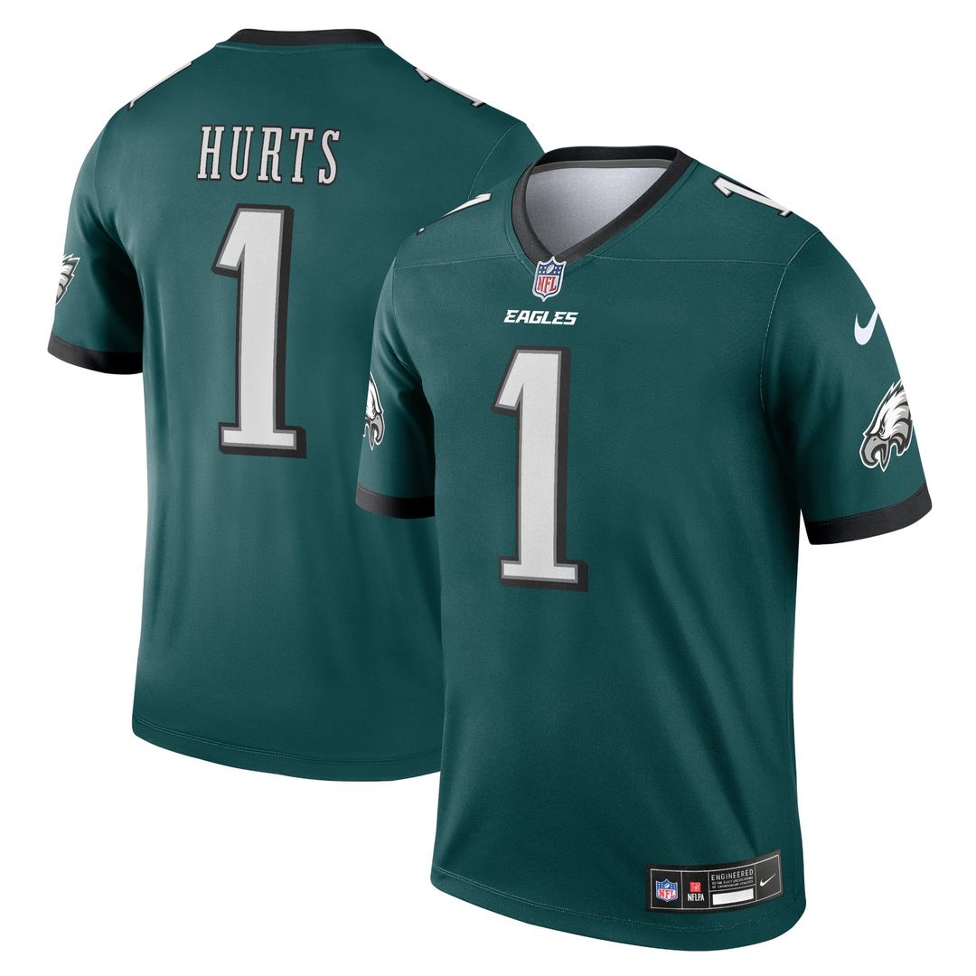 Men's Nike Philadelphia Eagles Jalen Hurts Kelly Green Legend Player NFL Performance Top