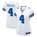 Women's Nike Dallas Cowboys Dak Prescott White Team Game NFL Jersey