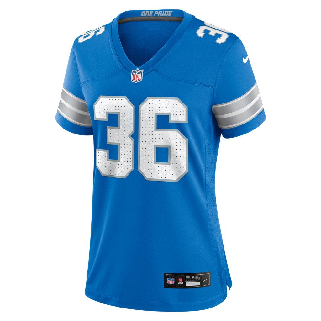 Women's Nike Detroit Lions Chuck Clark Blue Team Game NFL Jersey
