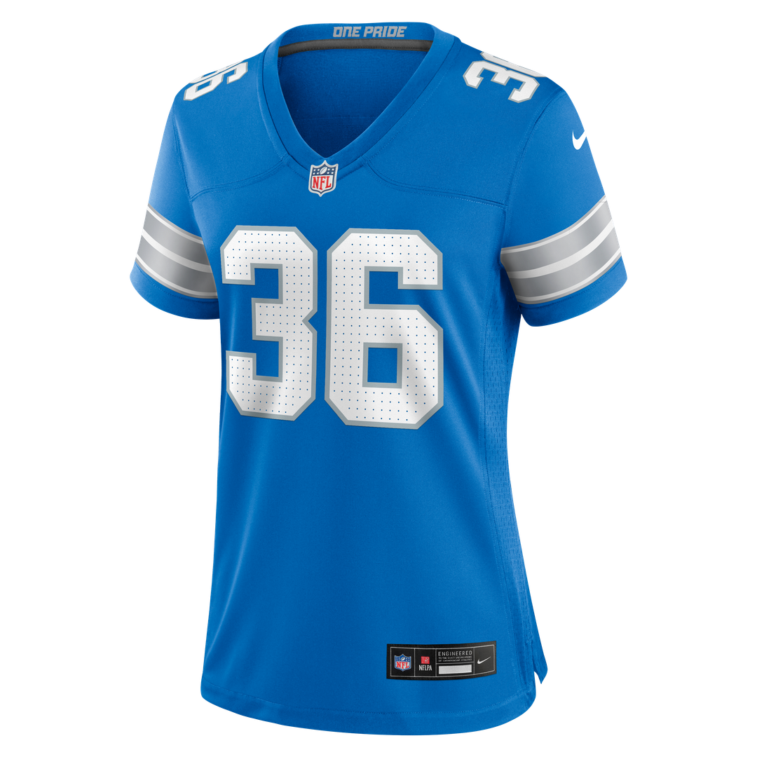 Women's Nike Detroit Lions Chuck Clark Blue Team Game NFL Jersey