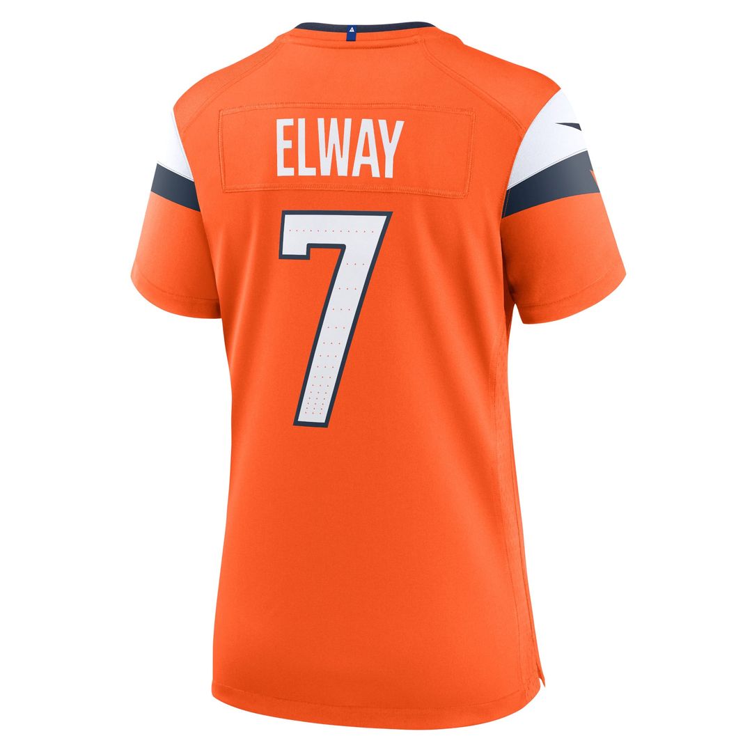 Women's Nike Denver Broncos John Elway Orange Team Retired Player Game NFL Jersey