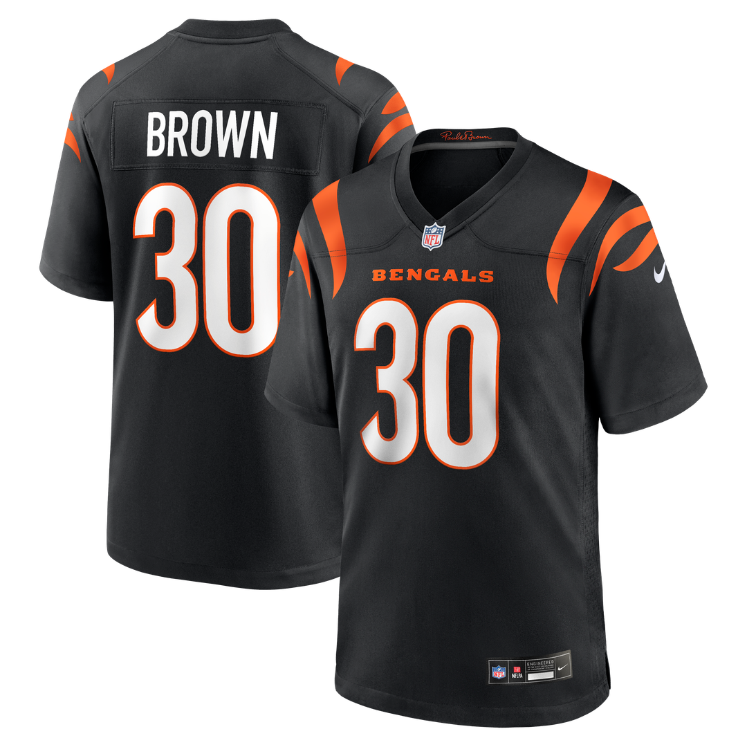 Men's Nike Cincinnati Bengals Chase Brown Black Team Game NFL Jersey