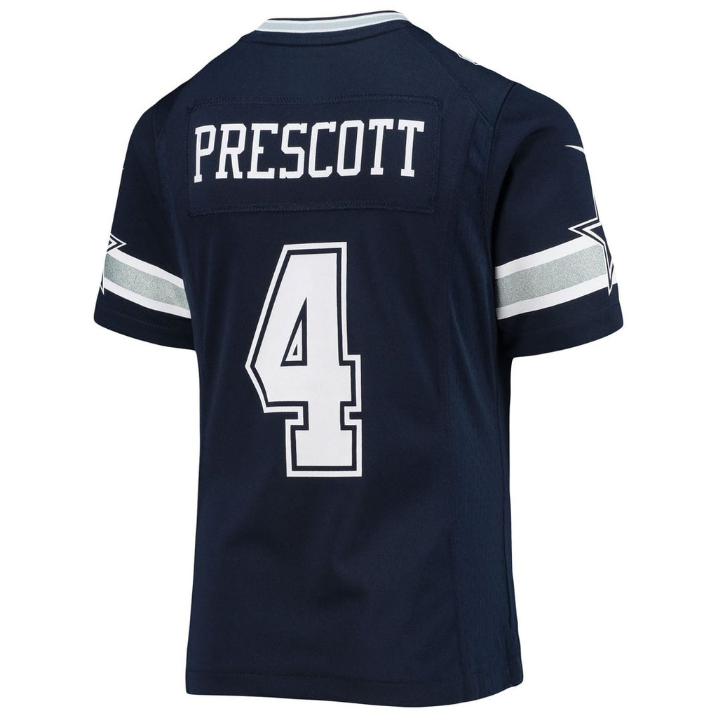 Girls' Youth Nike Dallas Cowboys Dak Prescott Navy Team Game NFL Jersey
