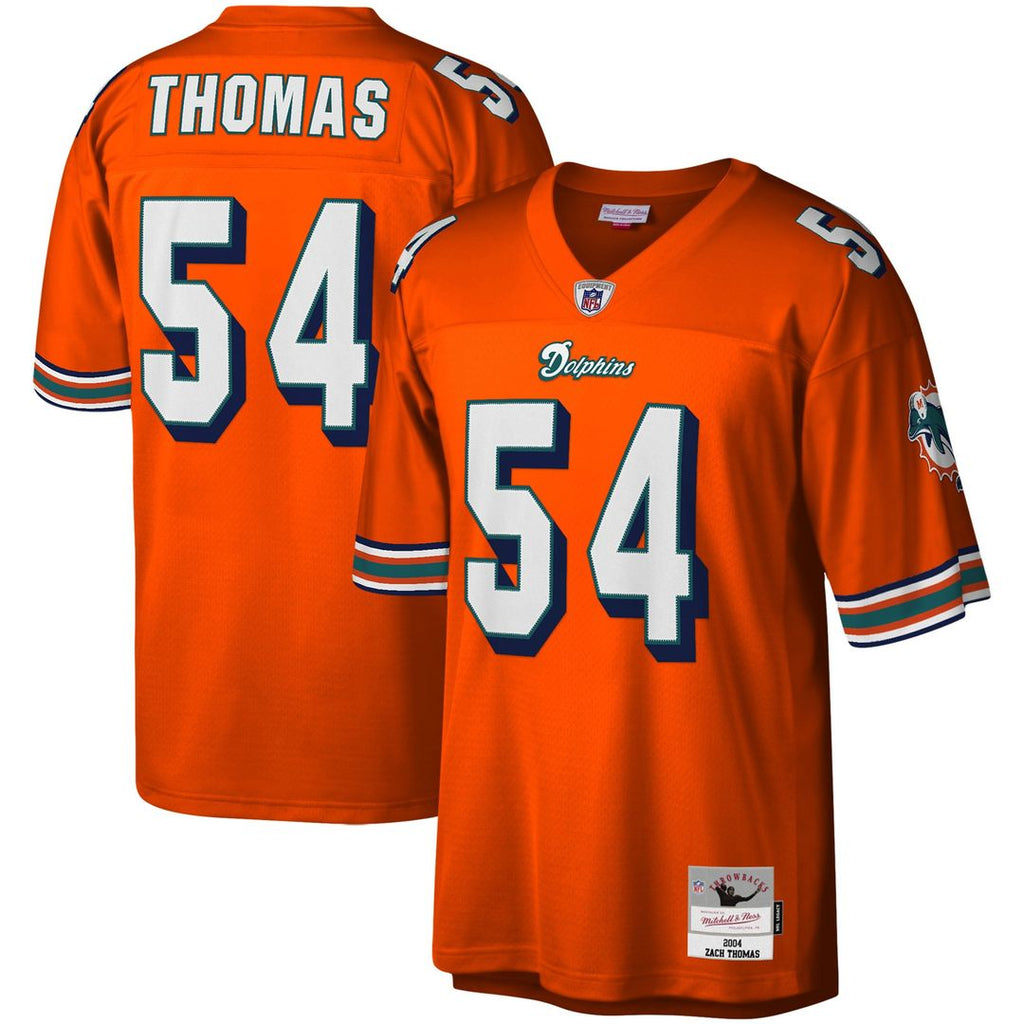 Men's Mitchell & Ness Miami Dolphins Zach Thomas Orange Legacy Replica NFL Jersey