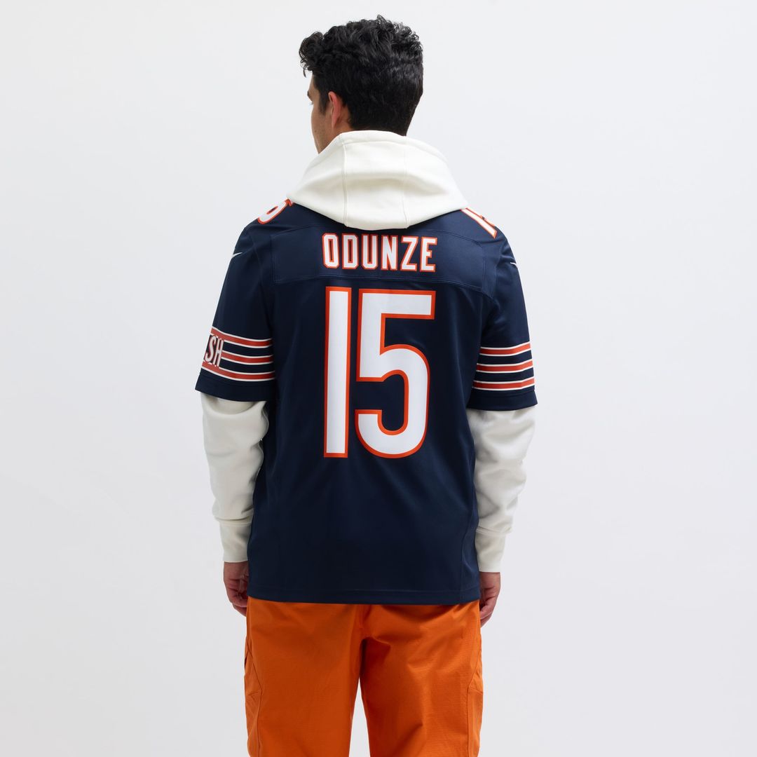 Men's Nike Chicago Bears Rome Odunze Navy Vapor F.U.S.E. Limited NFL Jersey
