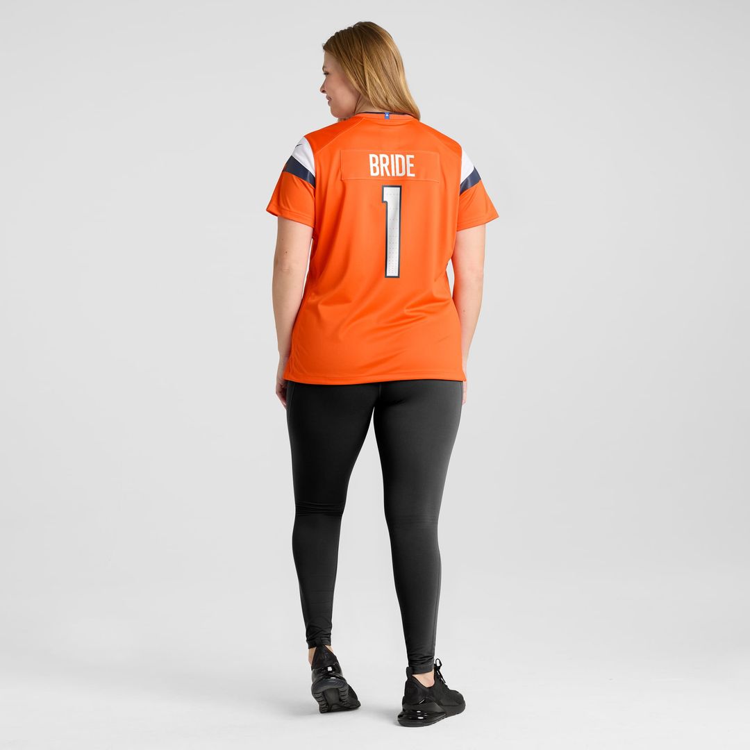 Women's Nike Denver Broncos Number 1 Bride Orange Game NFL Jersey