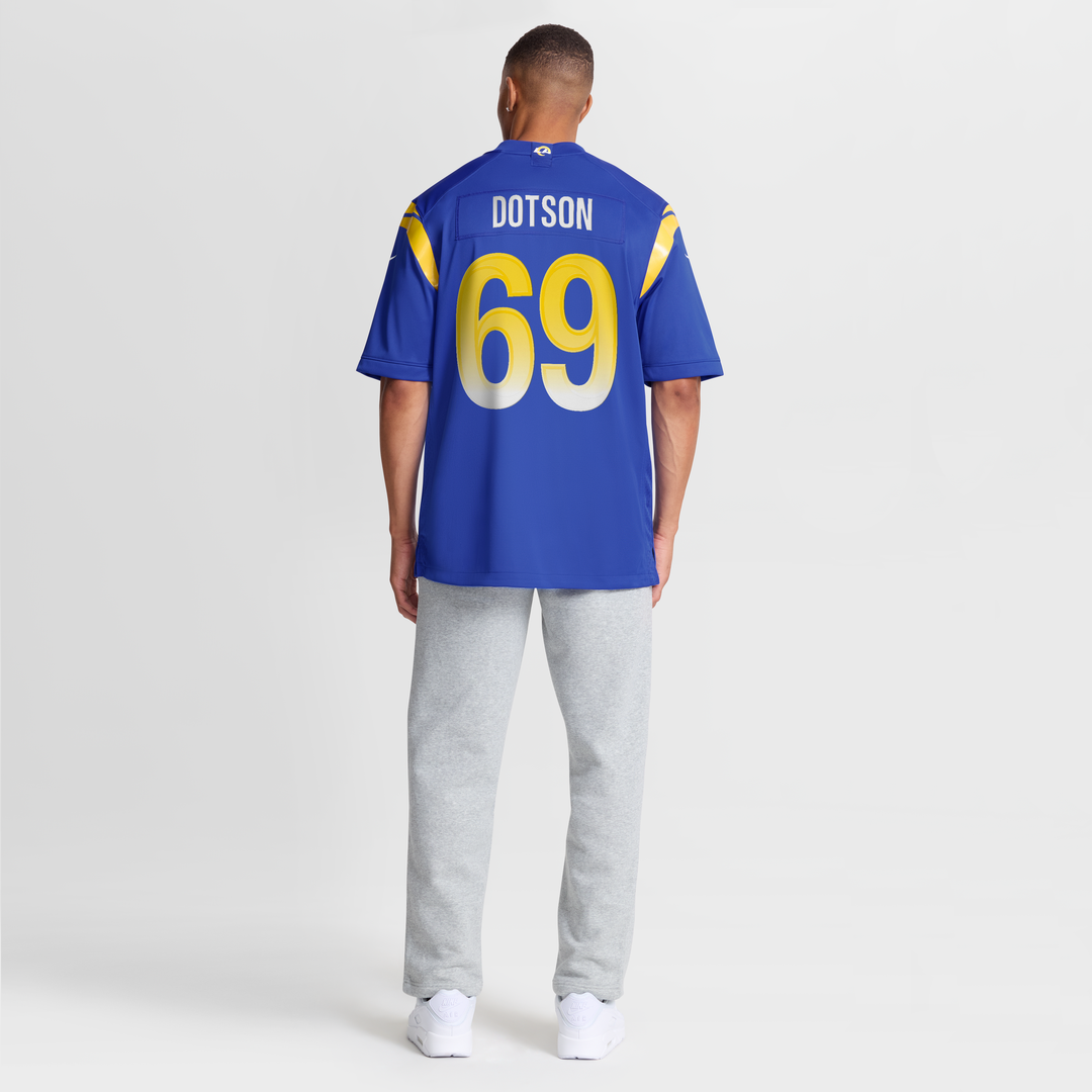 Men's Nike Los Angeles Rams Kevin Dotson Royal Game NFL Jersey